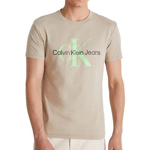 Textiel Heren T-shirts korte mouwen Calvin Klein Jeans  Beige