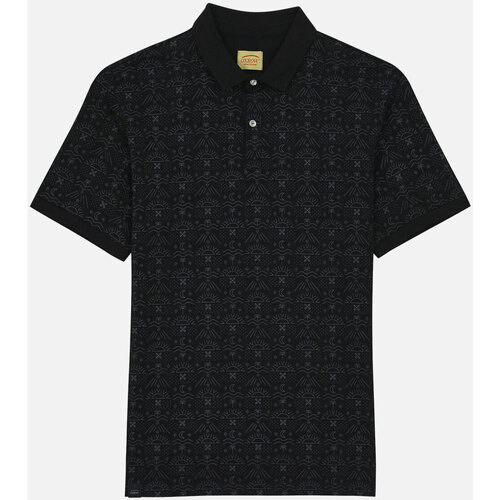 Textiel Heren Polo's korte mouwen Oxbow Poloshirt met korte mouwen en print NAPO Zwart