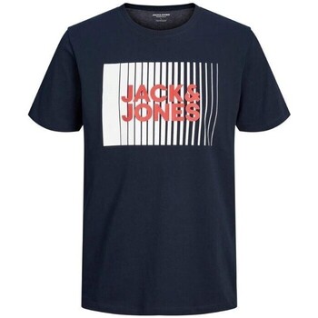 Textiel Heren T-shirts korte mouwen Jack & Jones 12233999 ECORP LOGO TEE PLAY SS O NECK Blauw