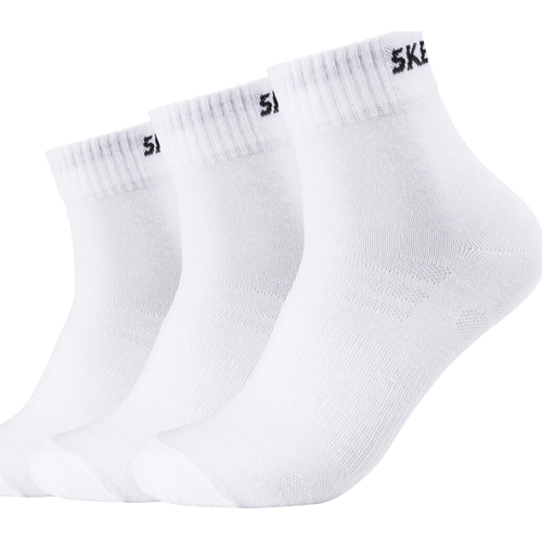 Ondergoed Sportsokken Skechers 3PPK Unisex Mesh Ventilation Quarter Socks Wit