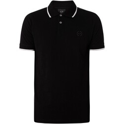 Textiel Heren Polo's korte mouwen EAX Poloshirt met getipt logo Zwart