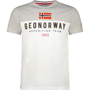 Textiel Heren T-shirts korte mouwen Geo Norway SW1276HGNO-GREY-WHITE Wit
