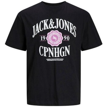 Textiel Heren T-shirts korte mouwen Jack & Jones 12251899 JORLUCCA Zwart
