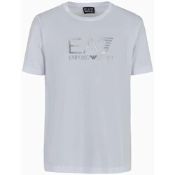 Textiel Heren T-shirts korte mouwen Emporio Armani EA7 3DPT71 PJM9Z Wit