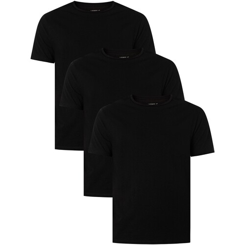 Textiel Heren T-shirts korte mouwen Lacoste T-shirt met 3 pakjes Zwart