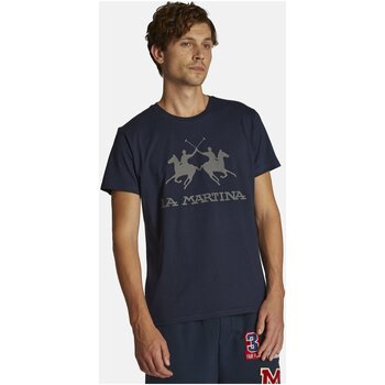 Textiel Heren T-shirts korte mouwen La Martina CCMR05-JS206 Blauw