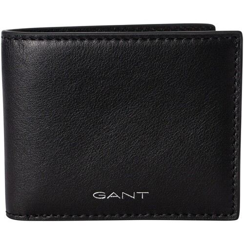 Tassen Heren Portemonnees Gant Lederen tweevoudige portemonnee Zwart