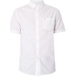 Textiel Heren Overhemden korte mouwen Farah Drayton-overhemd met korte mouwen Wit