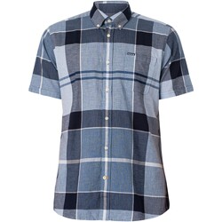 Textiel Heren Overhemden korte mouwen Barbour Doughill op maat gemaakt overhemd met korte mouwen Blauw