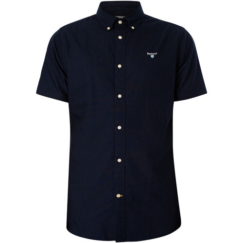 Textiel Heren Overhemden korte mouwen Barbour Op maat gemaakt overhemd met korte mouwen van Oxtown Blauw
