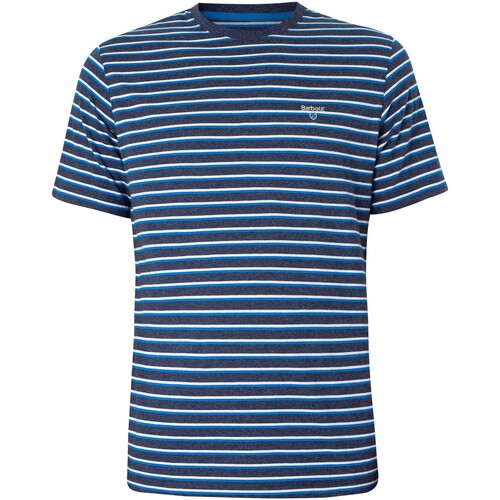 Textiel Heren T-shirts korte mouwen Barbour T-shirt met pontestrepen Blauw