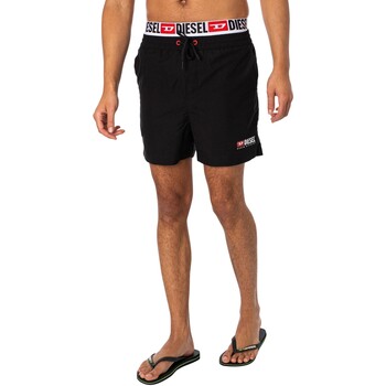 Textiel Heren Zwembroeken/ Zwemshorts Diesel Visper zwemshort met dubbele tailleband Zwart