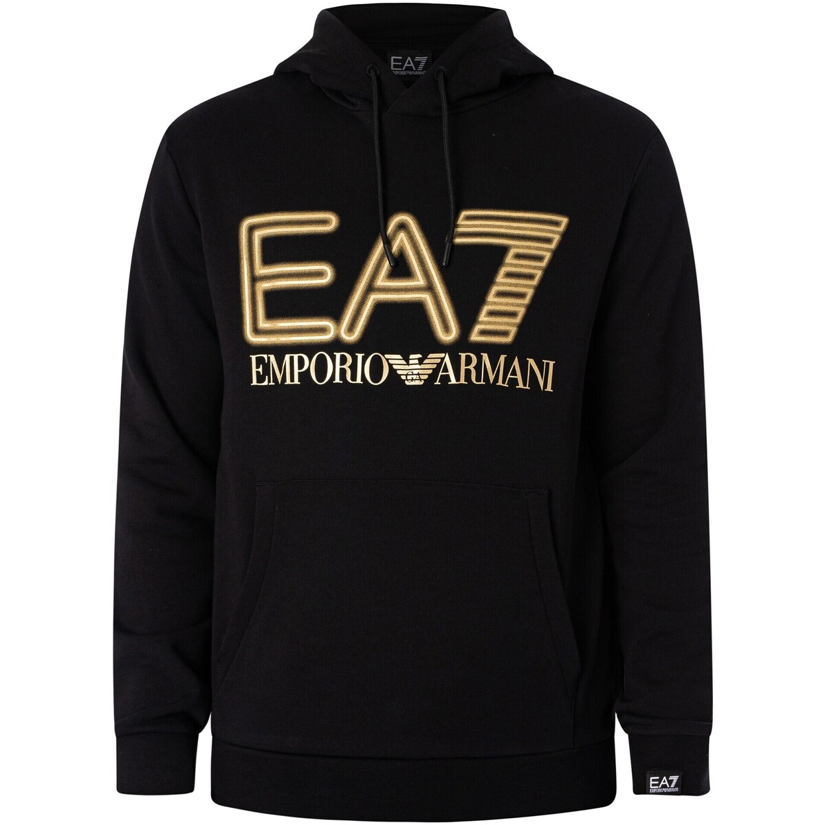 Textiel Heren Sweaters / Sweatshirts Emporio Armani EA7 Grafische neon trui met capuchon Zwart