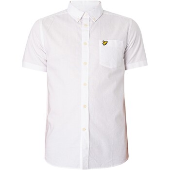 Textiel Heren Overhemden korte mouwen Lyle & Scott Oxford-shirt met korte mouwen Wit