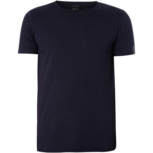Textiel Heren T-shirts korte mouwen Replay T-shirt met logo op de mouw Blauw