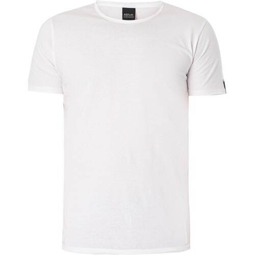 Textiel Heren T-shirts korte mouwen Replay T-shirt met logo op de mouw Wit