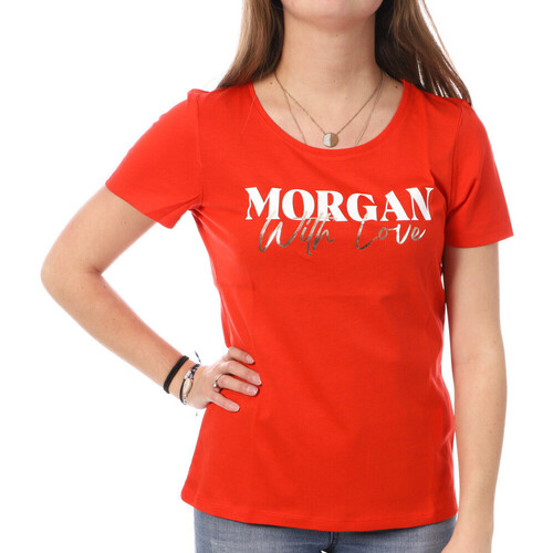 Textiel Dames T-shirts korte mouwen Morgan  Oranje