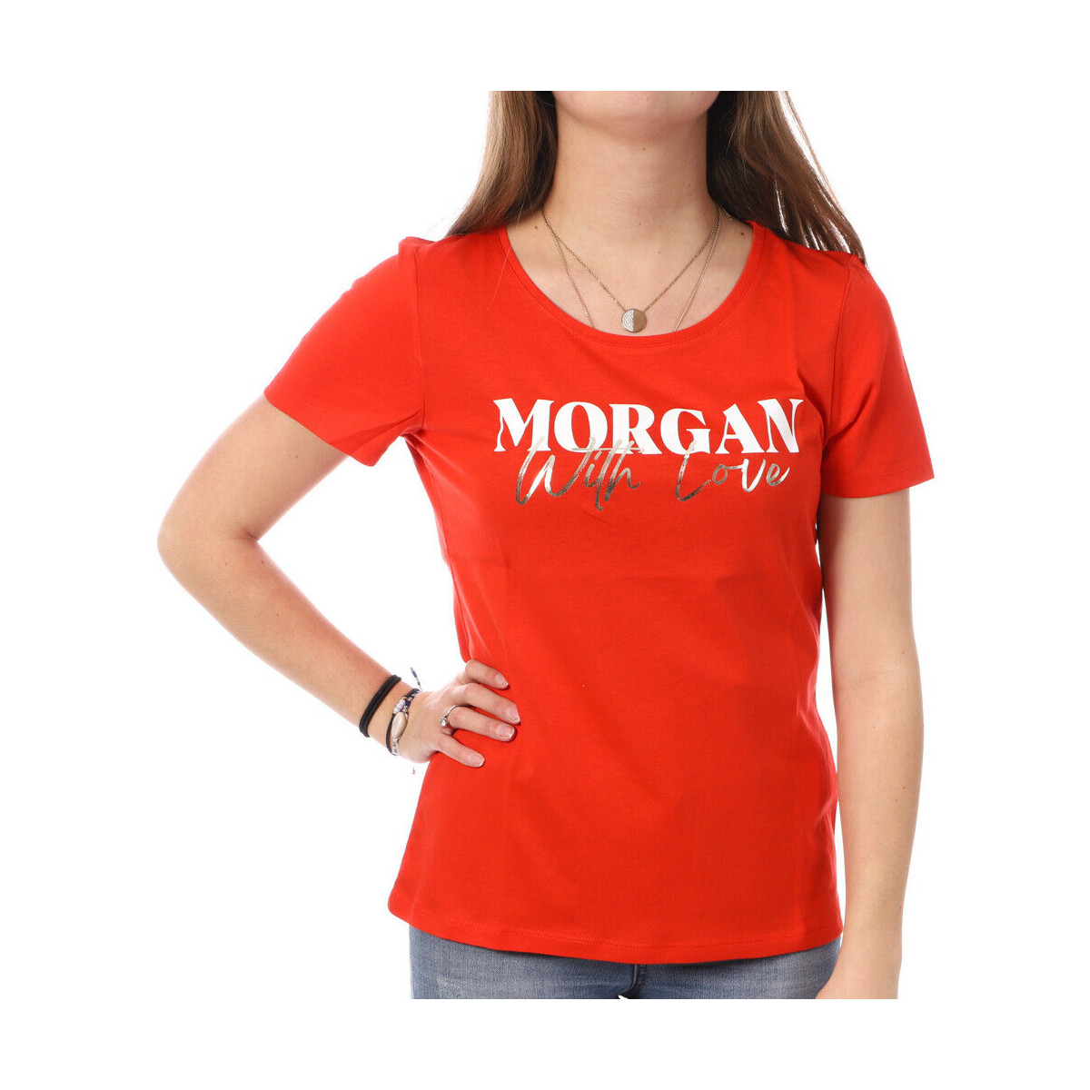 Textiel Dames T-shirts & Polo’s Morgan  Oranje