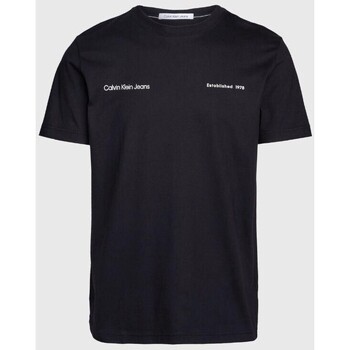 Textiel Heren T-shirts korte mouwen Calvin Klein Jeans J30J325489 Zwart