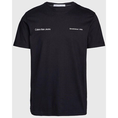 Textiel Heren T-shirts korte mouwen Calvin Klein Jeans J30J325489BEH Zwart