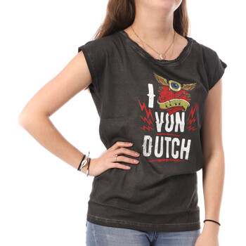Textiel Dames T-shirts korte mouwen Von Dutch  Zwart