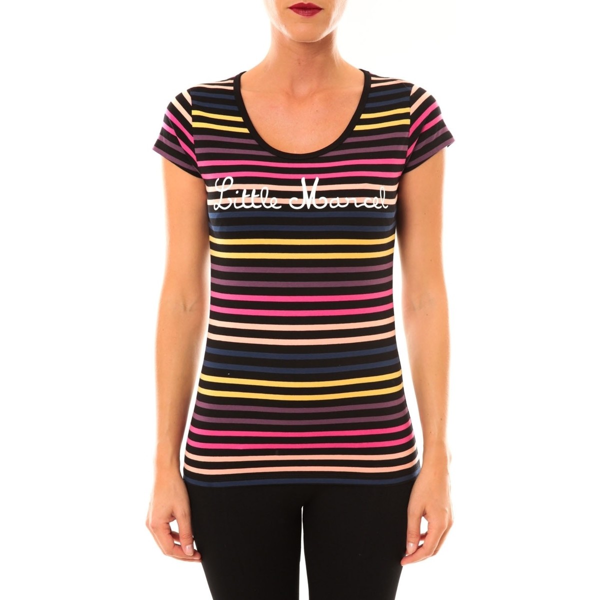 Textiel Dames T-shirts korte mouwen Little Marcel Tee-shirt Line 321 multicouleurs Multicolour