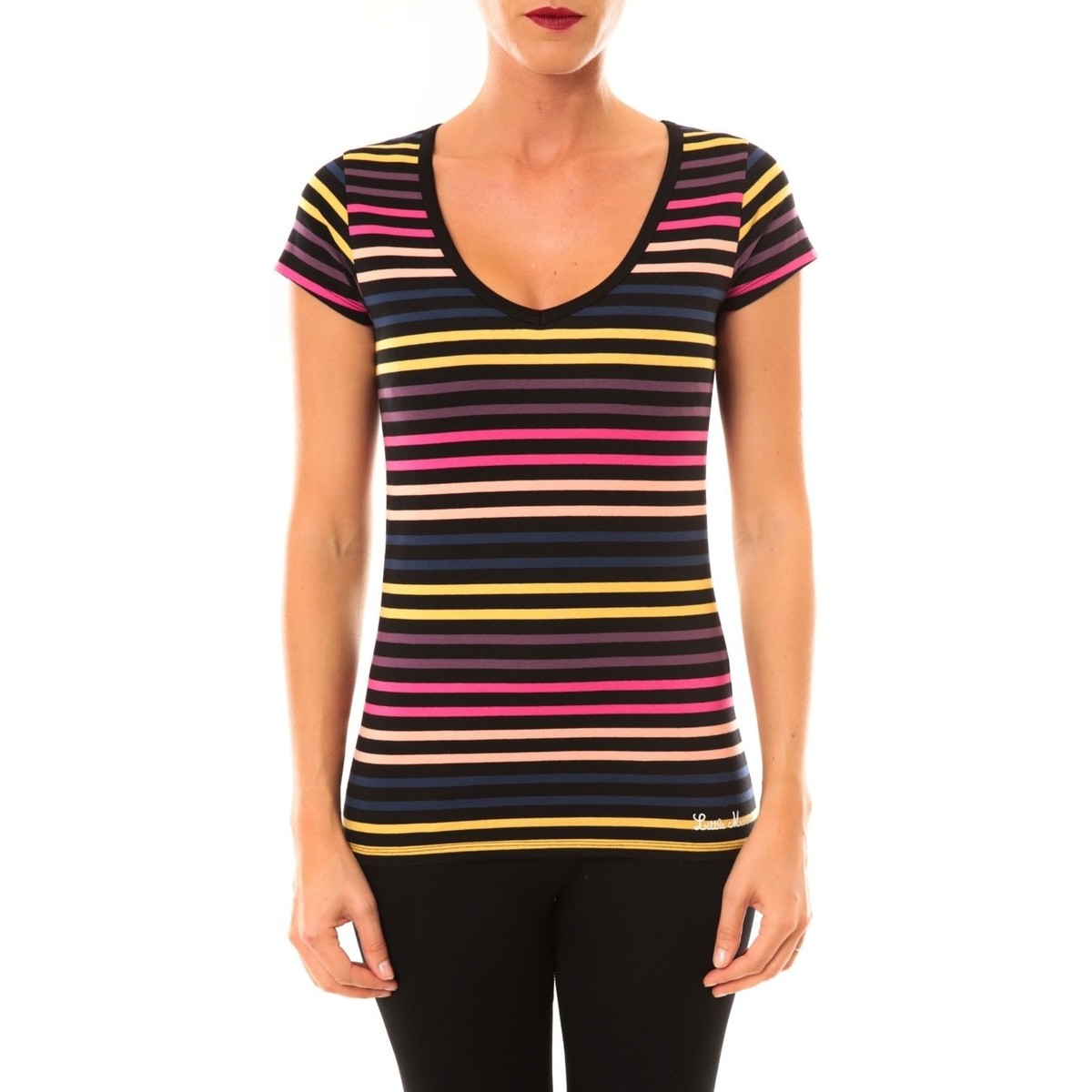 Textiel Dames T-shirts korte mouwen Little Marcel Tee-shirt Alexina 321 FN multicouleurs Multicolour