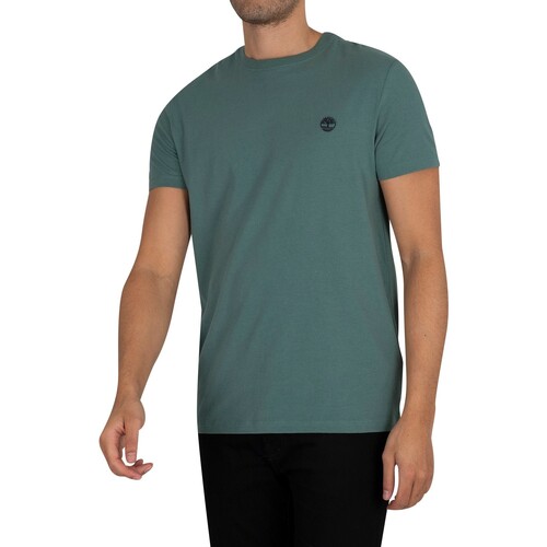 Textiel Heren T-shirts korte mouwen Timberland Dun-River smal T-shirt met ronde hals Groen