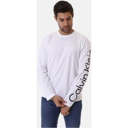 Textiel Heren T-shirts met lange mouwen Calvin Klein Jeans K10K112770 Wit