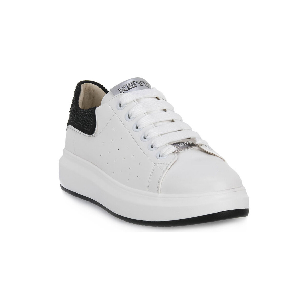 Schoenen Dames Sneakers Keys WHITE BLK Wit