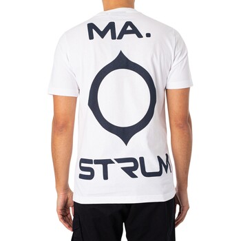 Ma.strum Oversized T-shirt met logoprint op de rug Wit