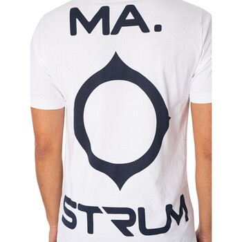 Ma.strum Oversized T-shirt met logoprint op de rug Wit