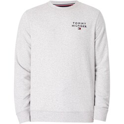 Textiel Heren Pyjama's / nachthemden Tommy Hilfiger Lounge geborduurd logo-sweatshirt Grijs