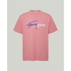 Textiel Heren T-shirts korte mouwen Tommy Hilfiger DM0DM18572TIC Roze