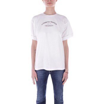 Textiel Dames T-shirts korte mouwen Elisabetta Franchi MA02341E2 Wit