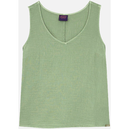 Textiel Dames T-shirts korte mouwen Oxbow Gewassen katoenen tanktop CALLUMA Groen