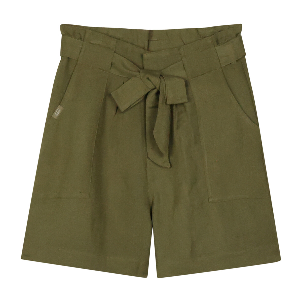 Textiel Dames Korte broeken / Bermuda's Oxbow Een short van viscose-linnen met een riem ORNELLA Groen