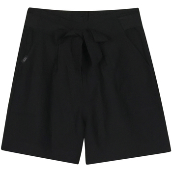 Textiel Dames Korte broeken / Bermuda's Oxbow Een short van viscose-linnen met een riem ORNELLA Zwart