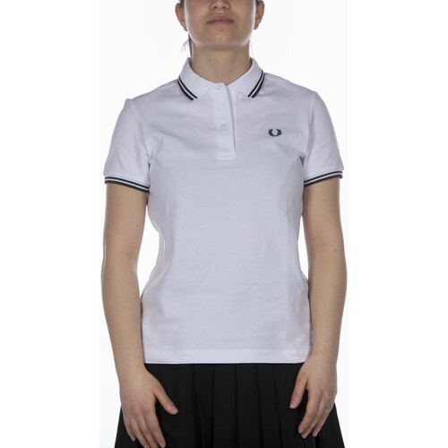 Textiel Dames T-shirts & Polo’s Fred Perry Fp Twin Tipped Fred Perry Shirt Wit
