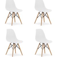 Wonen Lage tafels Artool Set van 4 stoelen in Scandinavische stijl,  PP, hout, wit Other