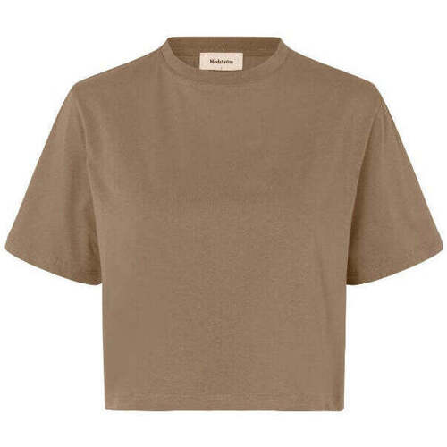Textiel Dames T-shirts korte mouwen Modström Bruin cropped T-Shirt Cadak Bruin