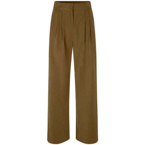 Textiel Dames Broeken / Pantalons Modström Groen bruine pantalon Fanya Groen
