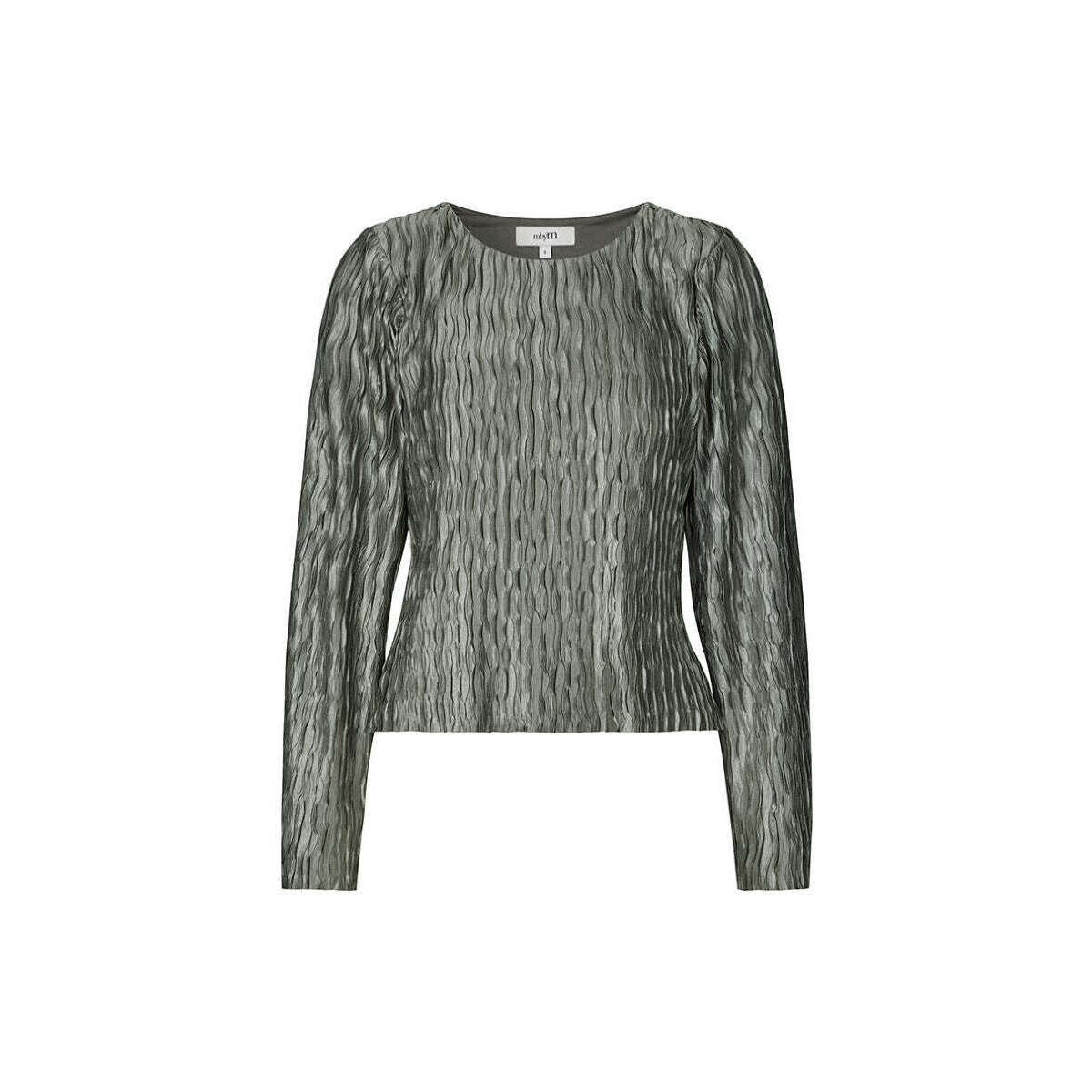Textiel Dames Tops / Blousjes Mbym Groene blouse met structuur Azuria Groen