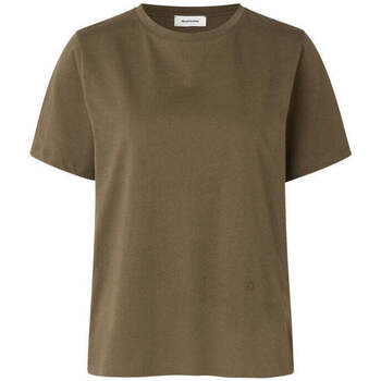 Textiel Dames T-shirts korte mouwen Modström Kaki basic T-Shirt Cadak Groen