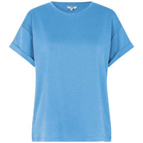 Textiel Dames T-shirts korte mouwen Mbym Lichtblauw basic T-shirt met omgeslagen mouw Amana Blauw