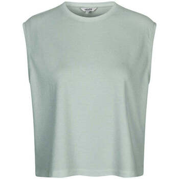 Textiel Dames T-shirts korte mouwen Mbym Lichtgroene mouwloze top Pascha Wit