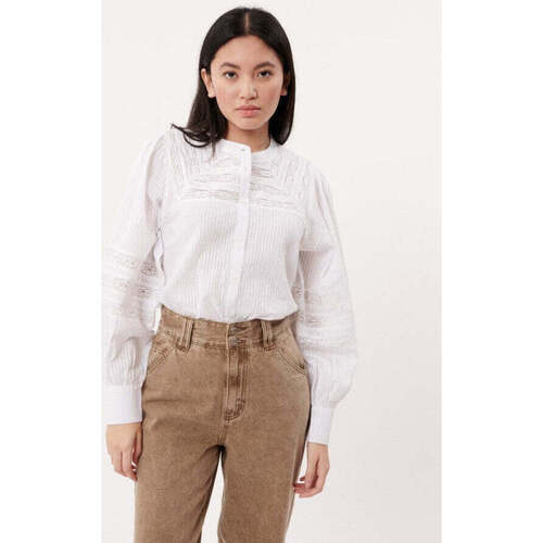 Textiel Dames Tops / Blousjes Frnch Witte blouse met kanten details Roxy Wit