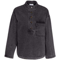 Textiel Dames Tops / Blousjes Frnch Zwarte jeans look top met halve knoopsluiting Solaine Zwart
