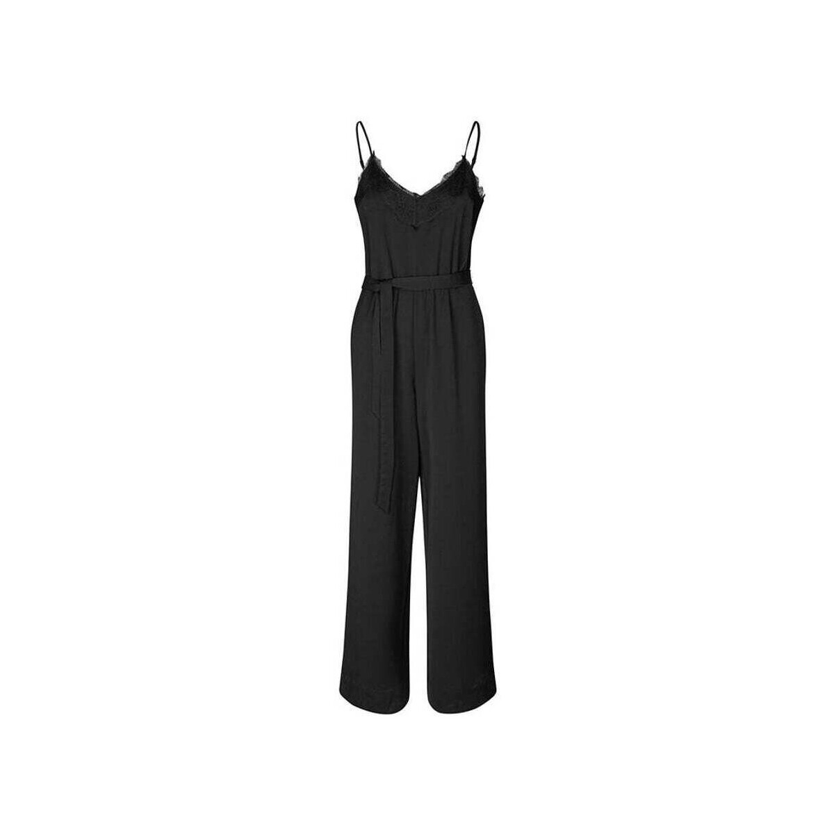 Textiel Dames Jumpsuites / Tuinbroeken Mbym Zwarte jumpsuit met kant Awis Zwart