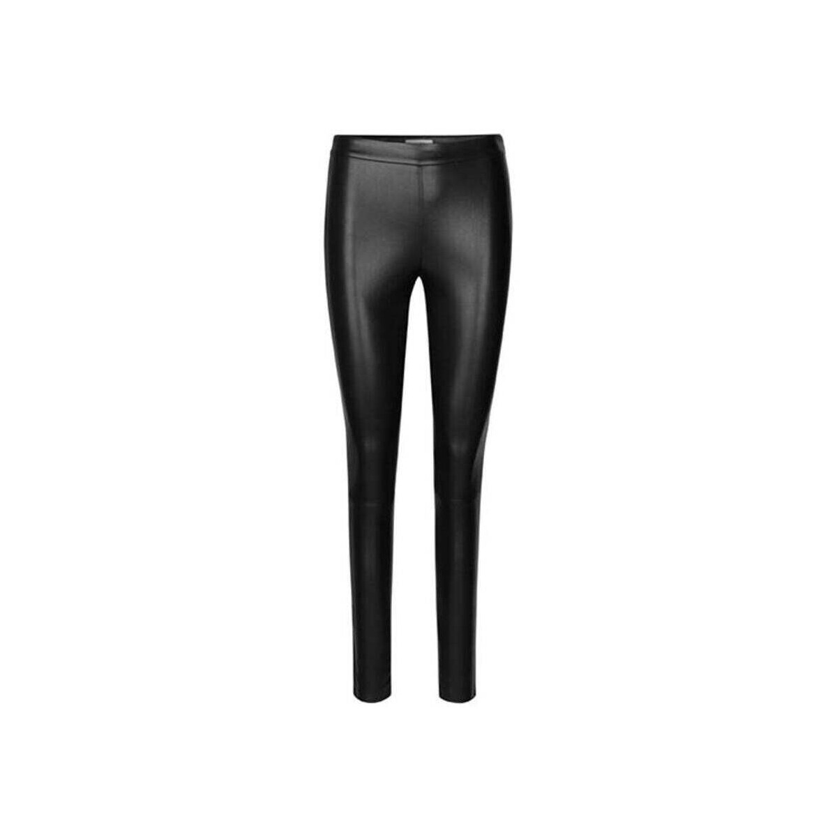 Textiel Dames Broeken / Pantalons Mbym Zwarte vegan leather legging Body Zwart